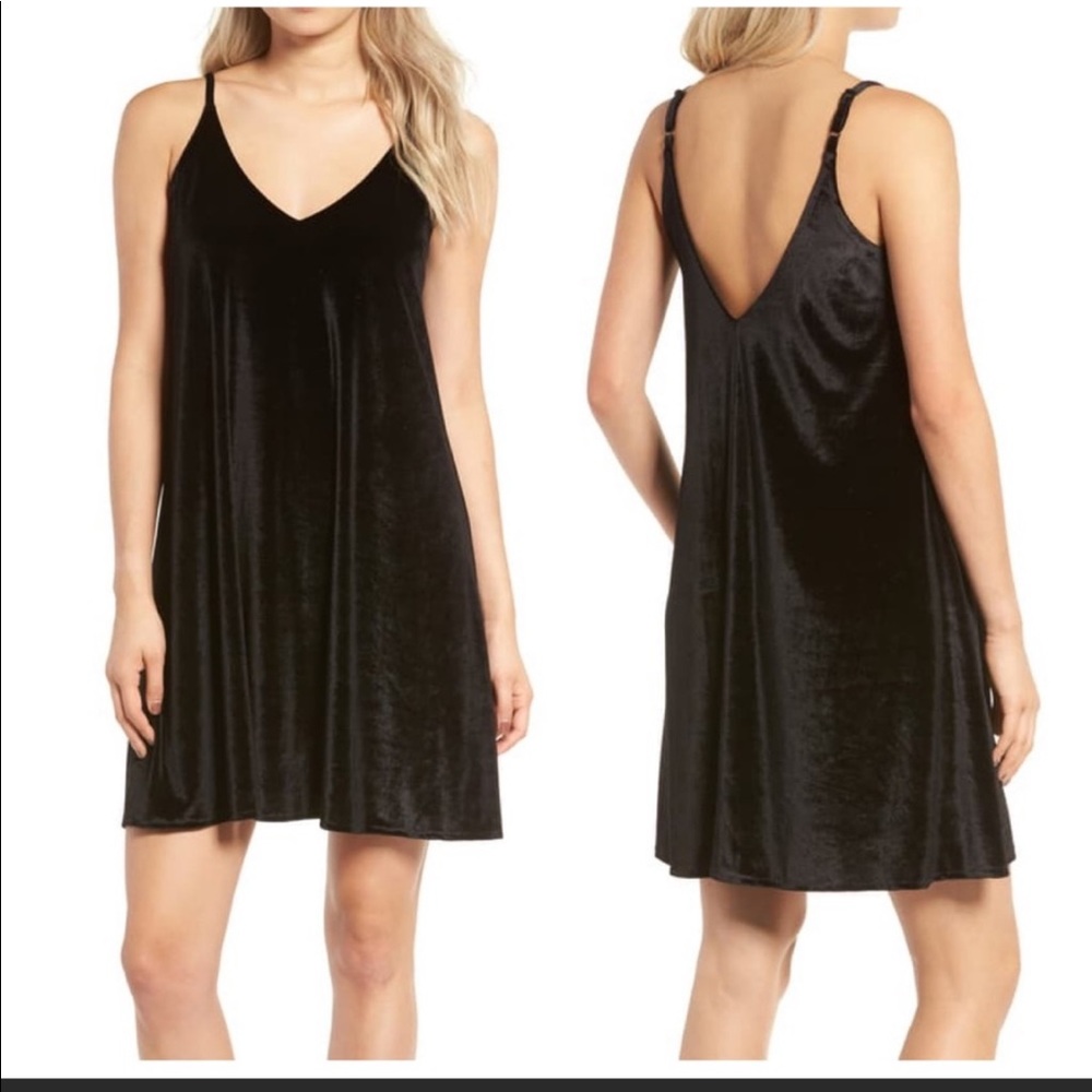 TEN SIXTY SHERMAN BLACK VELVET CAMI DRESS